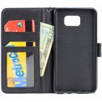 Wholesale Samsung Galaxy S6 Edge Plus Quilted Flip Leather Wallet Case with Strap (Black)